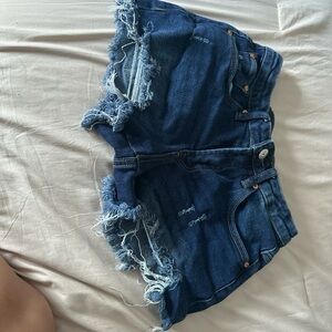 Almost Famous Distressed Blue Jean Shorts
